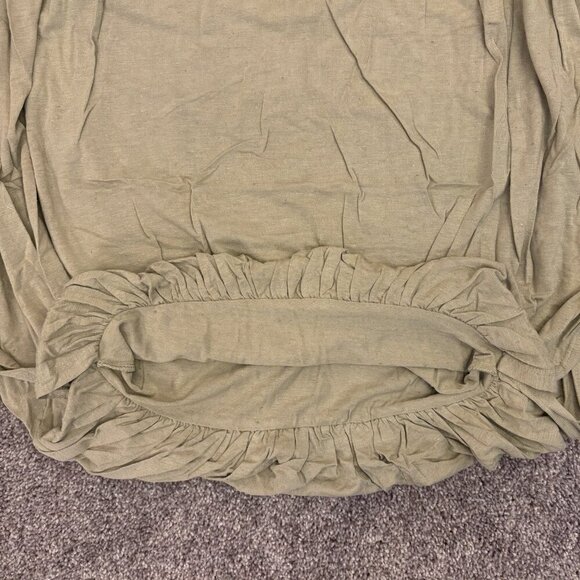 Express Women's Skimming Linen Blend Bubble Tank Size XS Ruched Shoulder NWT $48 - Picture 4 of 14